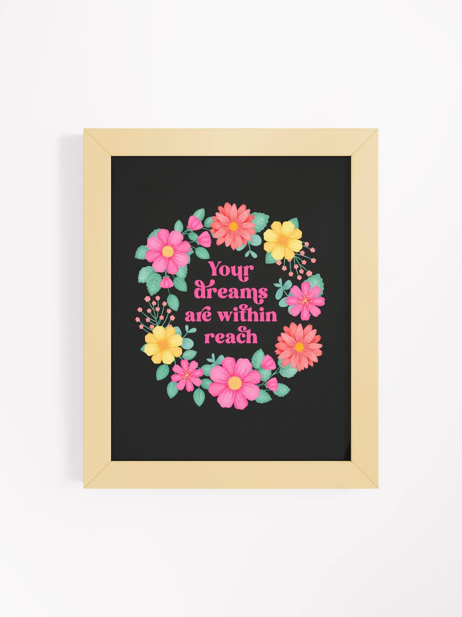 Your dreams are within reach - Motivational Wall Art Black product image (1)