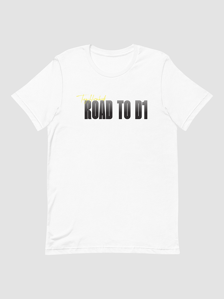 Troy Hornbeck - ROAD TO D1 - White T-shirt with YELLOW product image (1)