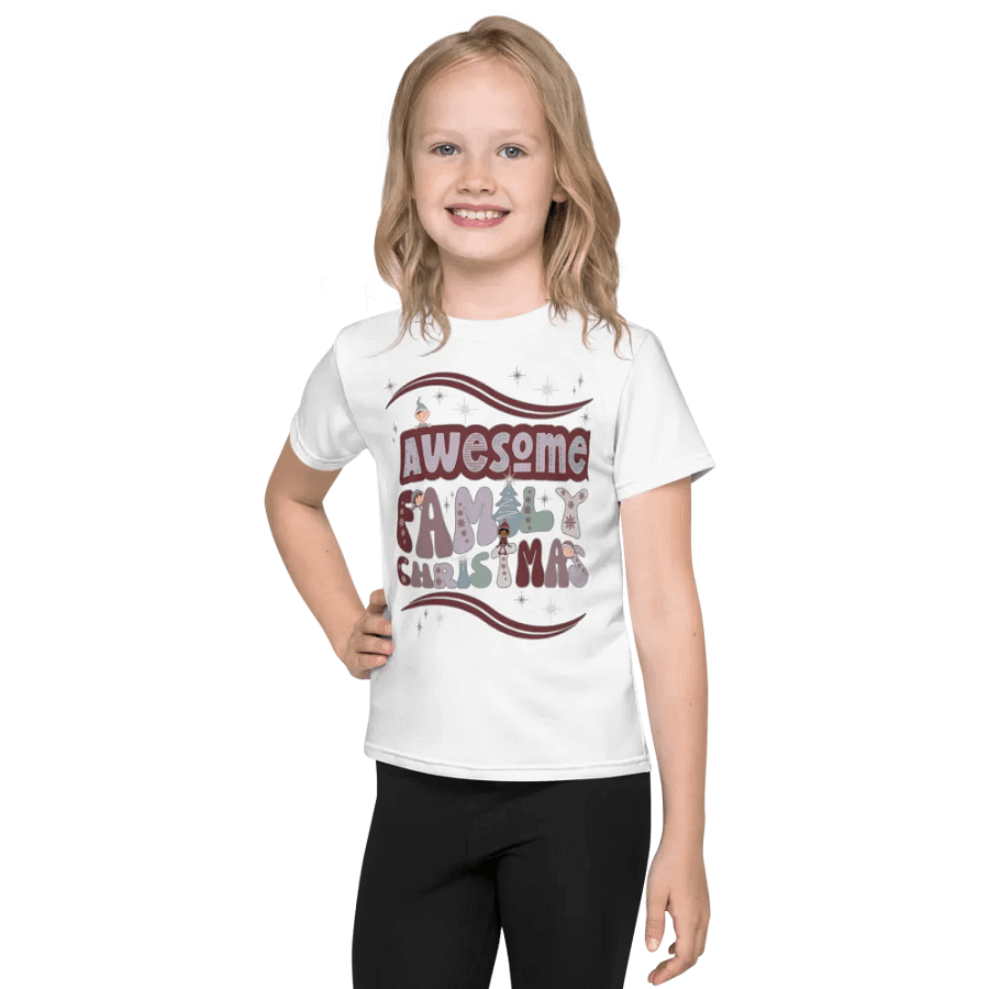 Fun Boho Awesome Family Christmas White Kid's Tee product image (2)