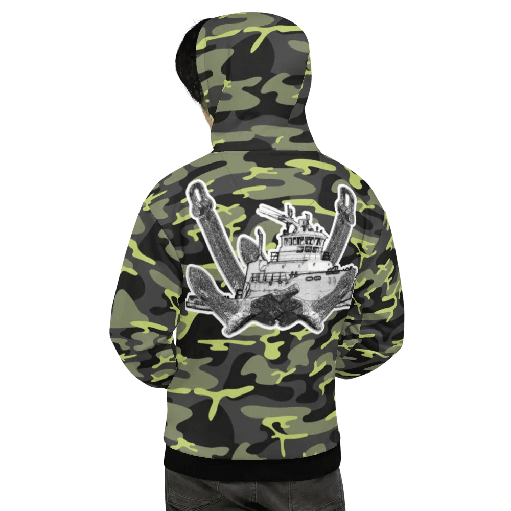 Green Camouflage Twin Anchor Titan tug Hoodie product image (11)