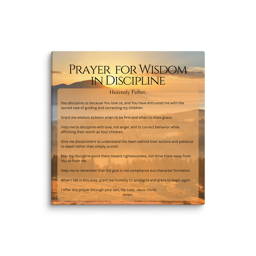 Prayer for Wisdom in Discipline - Canvas product image (12)