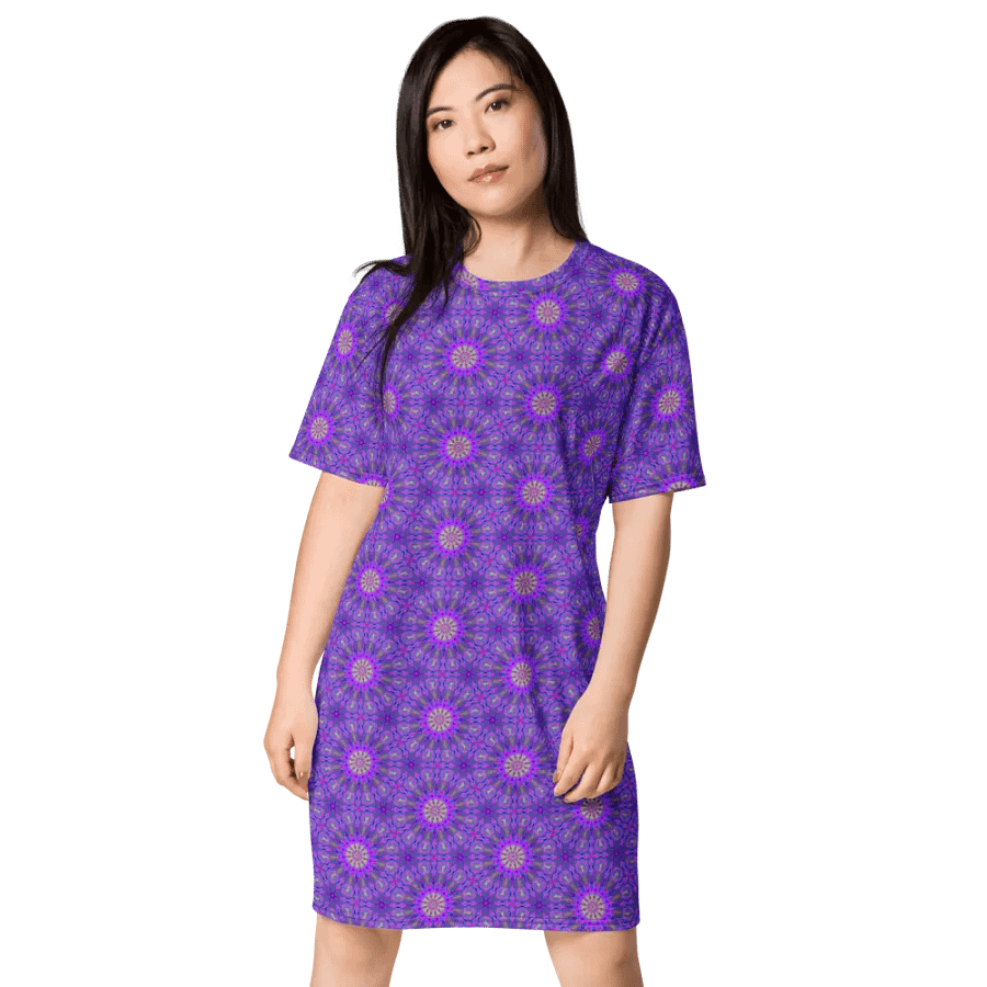 Abstract Magenta Vibes T Shirt Dress product image (3)