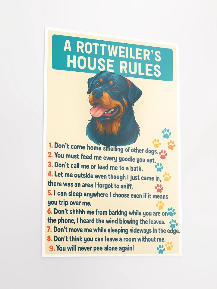 Rottweiler House Rules Poster product image (6)