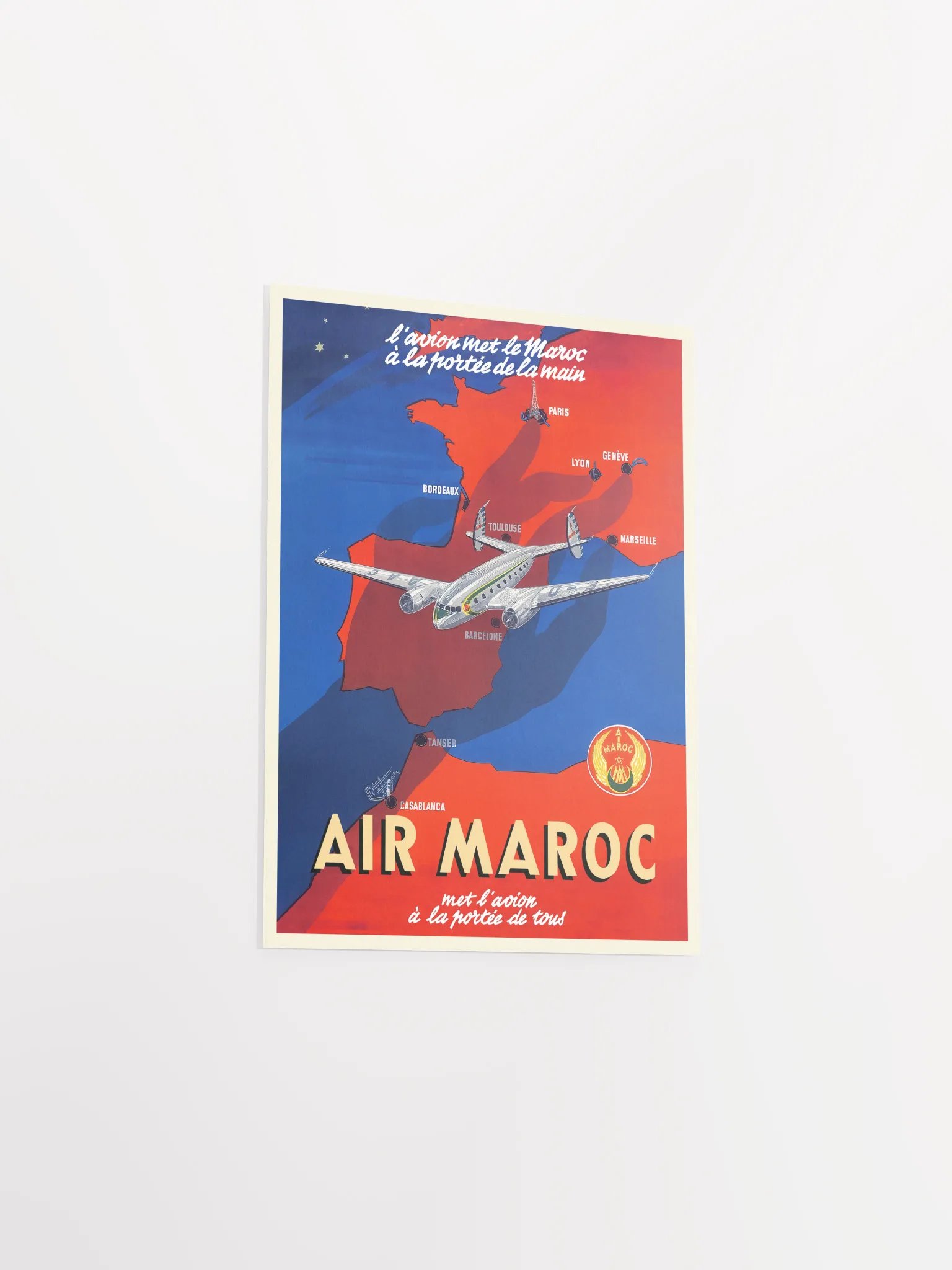 Morocco, Air Maroc, 1950 — retro travel poster, vintage travel print product image (9)