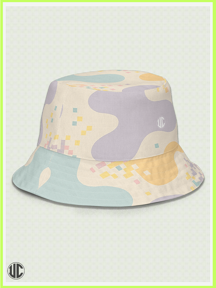 UnkoCon Dual-Side Bucket Hat – Digital Wave × Coral Camo product image (2)