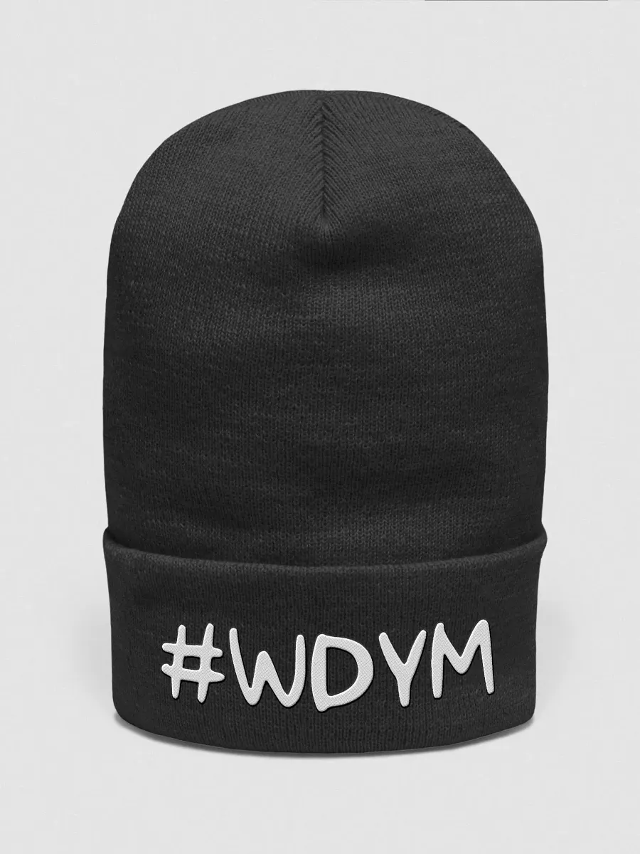 #WDYM Beanie - white lettering product image (1)
