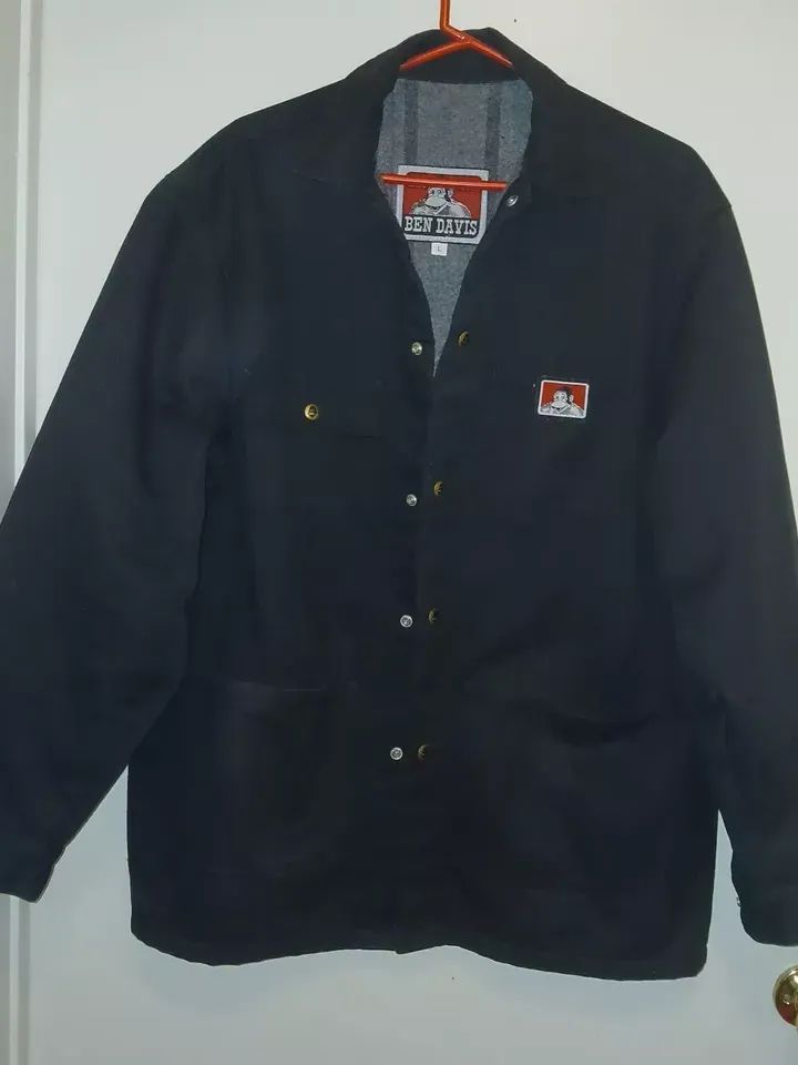 Vintage Med Ben Davis UNION MADE Snap Blanket Lined Chore Coat Jacket Gen1 SizeL product image (1)