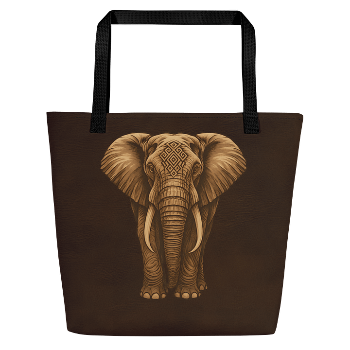 Majestic Elephant Tote Bag | Leather-Look All-Over Print product image (2)