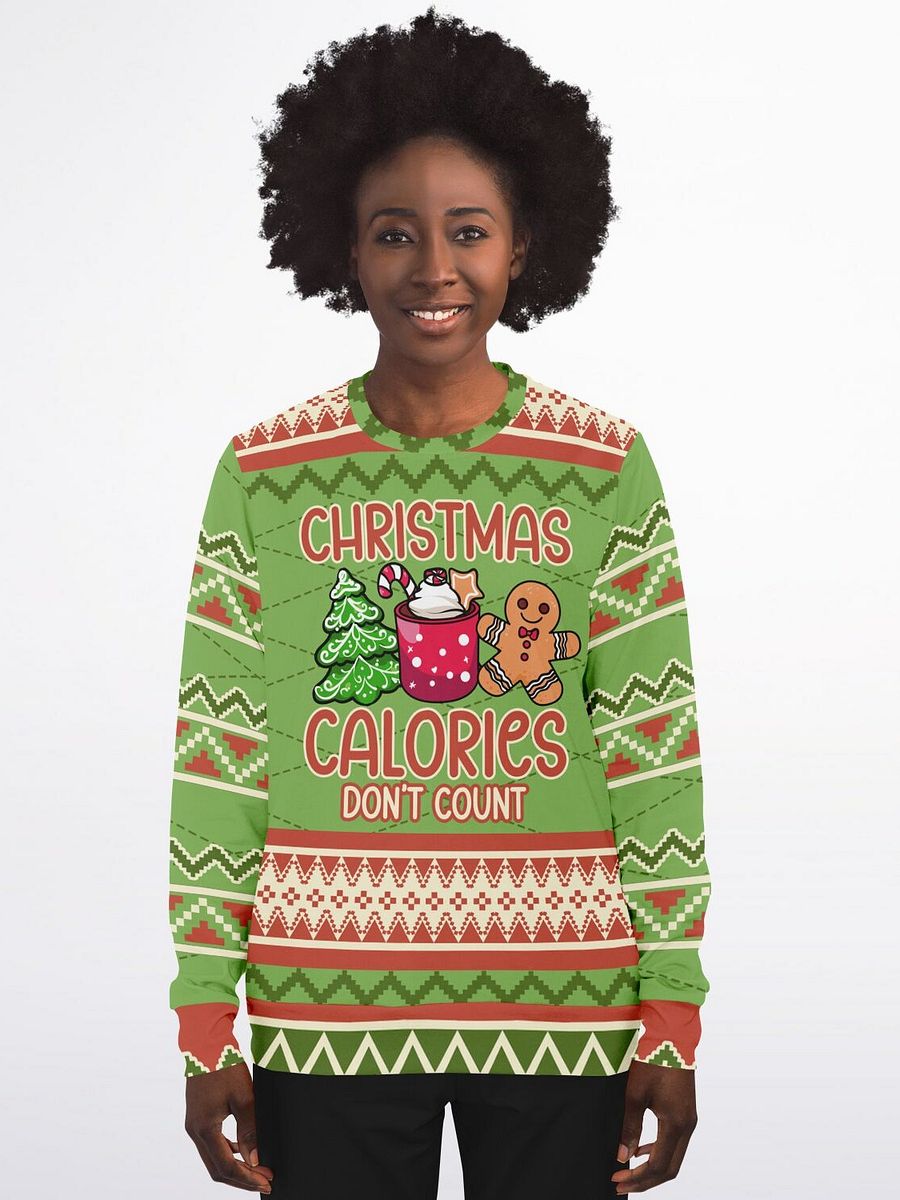 "Christmas Calories Don't Count" Holiday Sweatshirt | Gingerbread Cookie Christmas Sweater | Funny Christmas Food Lover Outfit product image (5)
