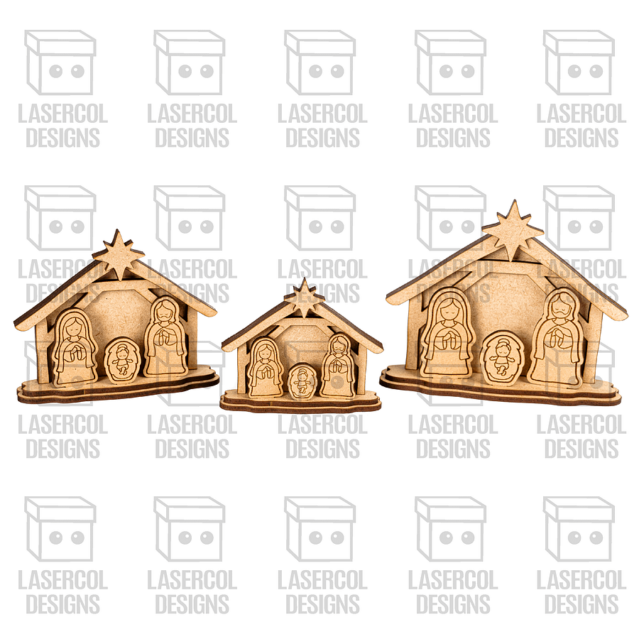 Small Nativity Scene Gift Set 3 - Christmas - Laser Cut Files product image (6)