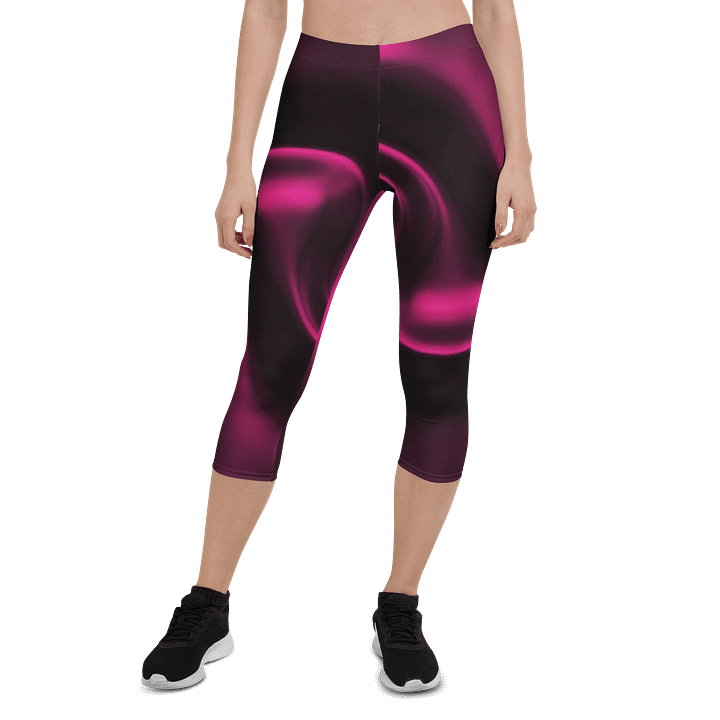 Neon Swirl Abstract Print Capri Leggings product image (1)