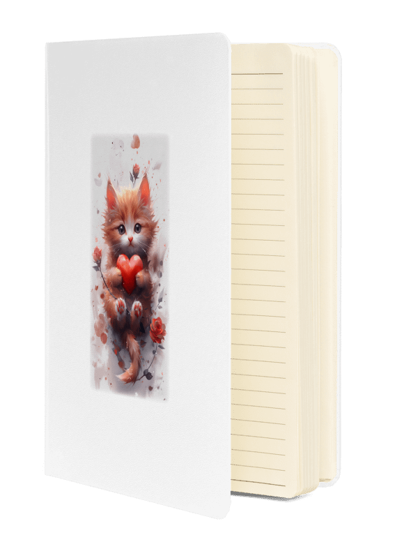 Cute cat with heart. Hardcover Bound Notebook | JournalBook® product image (3)
