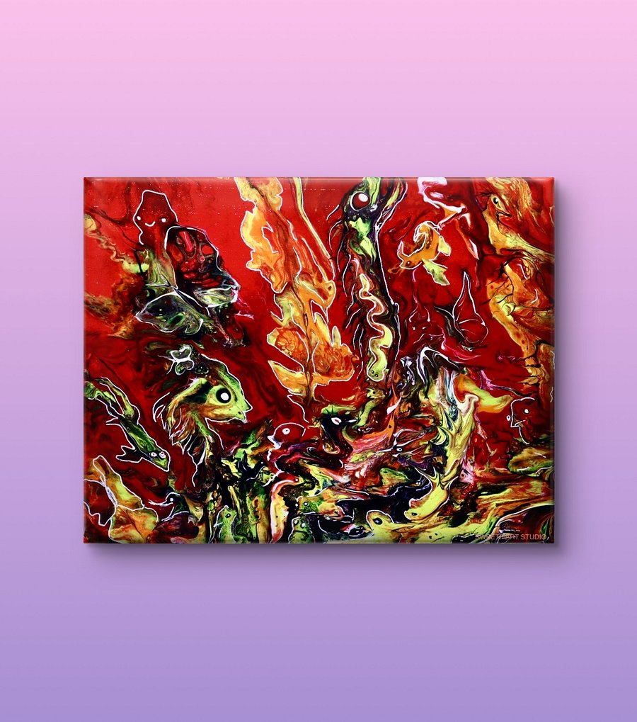 Creatures Of Fire | Original Canvas Painting product image (1)