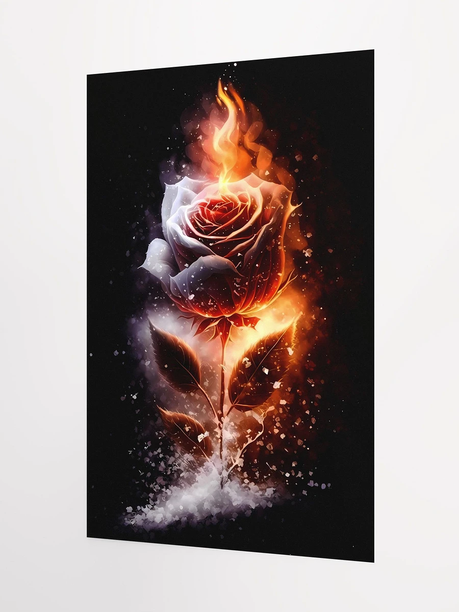 Flaming Rose Poster: A Symbol of Passion and Resilience in Nature Matte Poster product image (5)