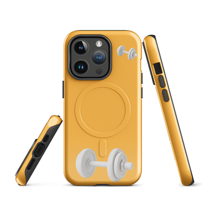 Golden Yellow Double White Dumbbell iPhone® Case product image (2)