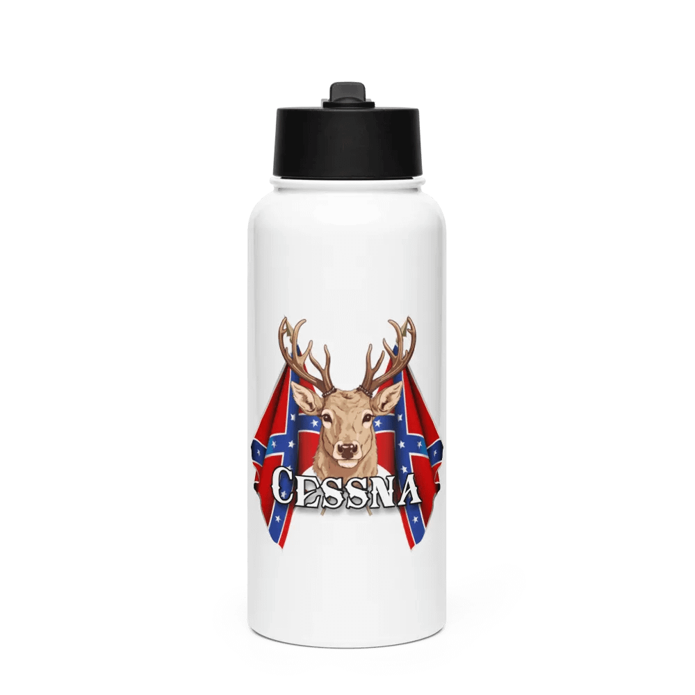 "Cessna" Last Name Rebel Redneck Deer - Stainless Steel Sports Water Bottle product image (1)