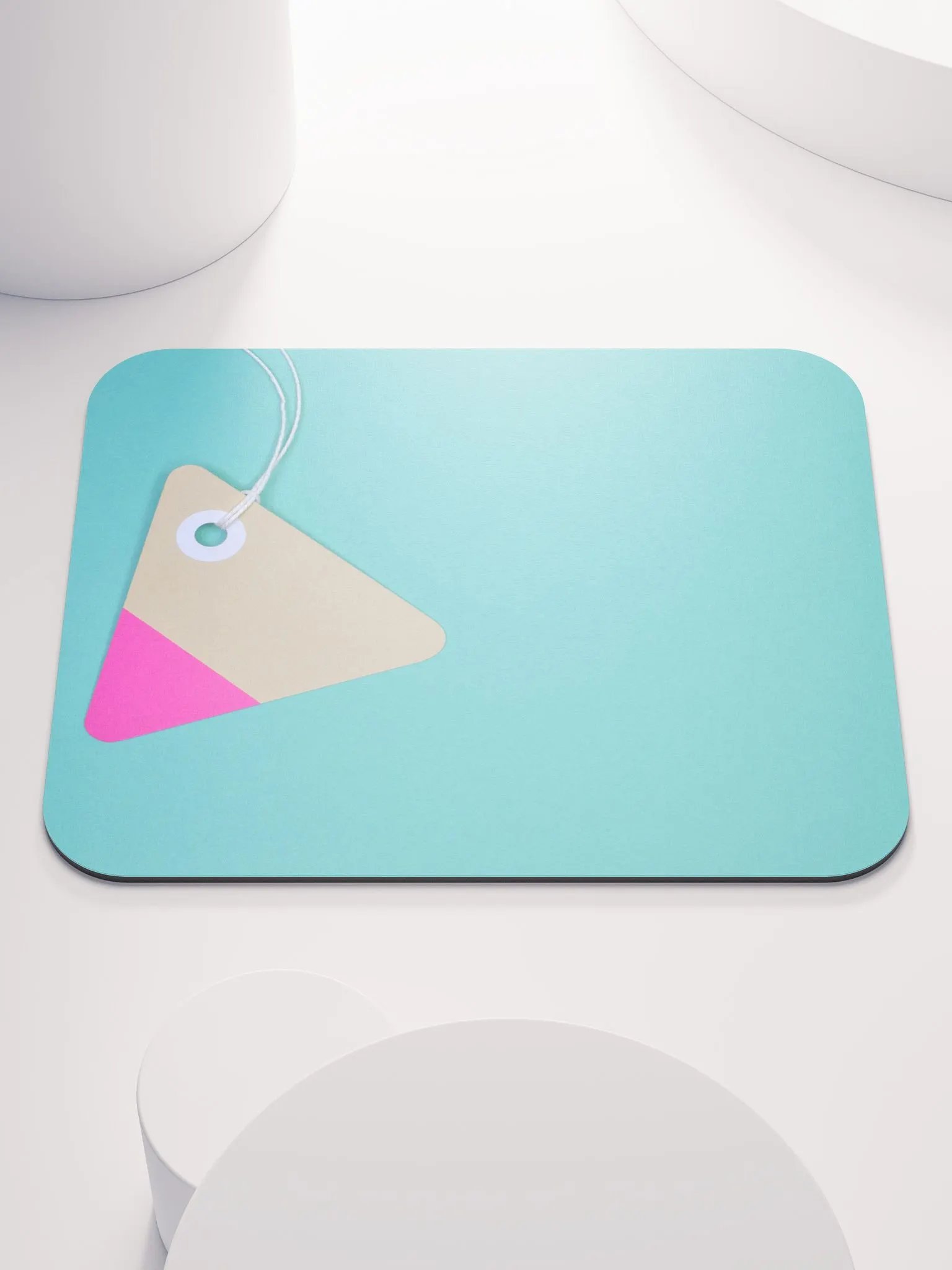 Chic Pink Triangle Mouse Pad – Stylish & Comfortable Desk Accessory 💖✨ product image (1)