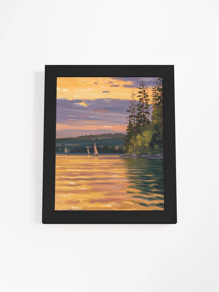Sunset Lake Sailing, Framed Matte Poster product image (1)