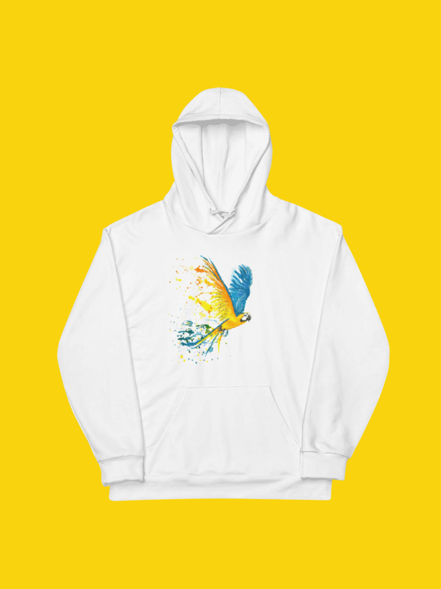 All-Over Print Recycled Unisex Hoodie ''Parrot'' | Anastasia Gracheva© product image (9)