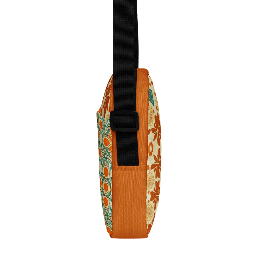 Orange, Teal and Tan Boho Crossbody Bag – Two-Pattern Style product image (5)
