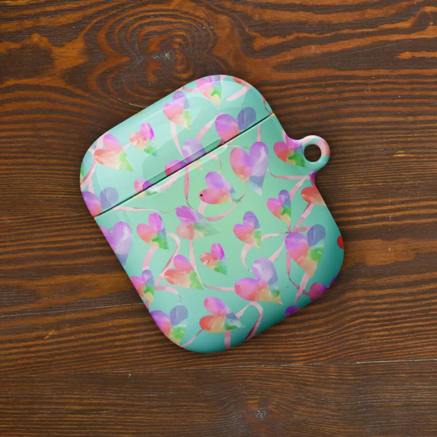 Whimsical Hearts All-Over Print AirPods® Case girls and arty ladies product image (10)