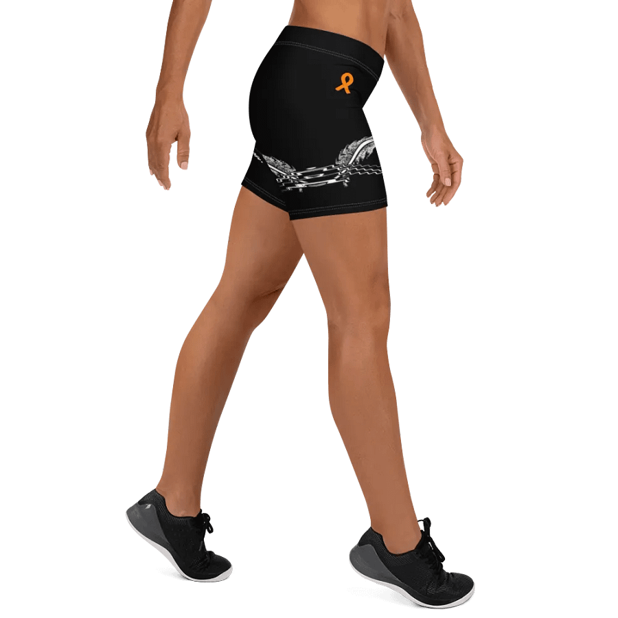 Shorts - Cancer Awareness Orange Ribbon - Black - White HApex Gear White Logo product image (10)