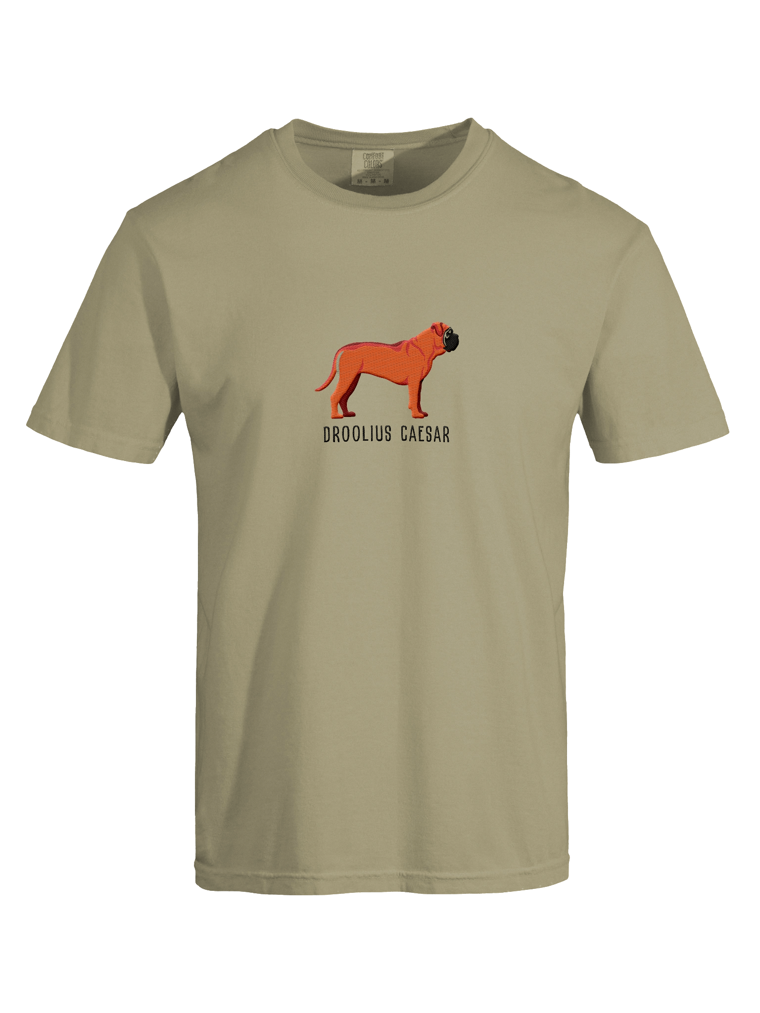 Droolius Caesar T-Shirt(Embroidered) of an English Mastiff(Red) product image (38)