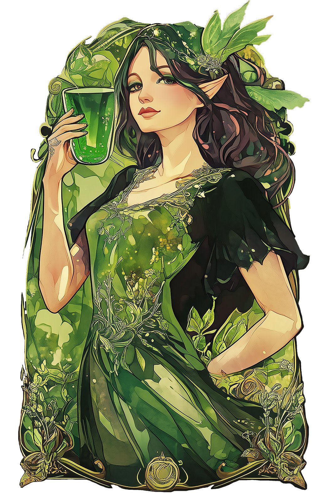 The Green Fairy - Large-print T-shirt product image (1)