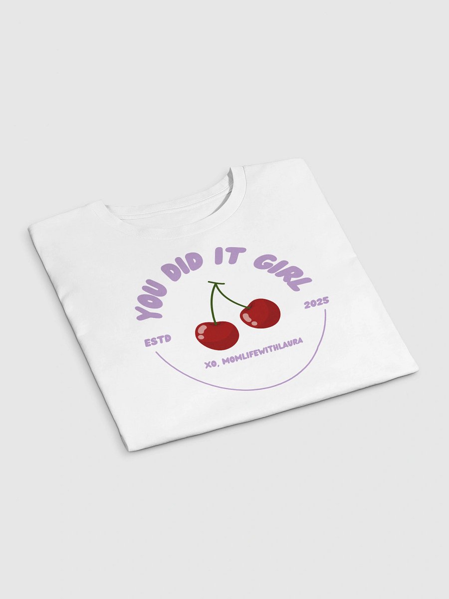 You Did it Girl Cherries Cropped Tee - Lilac/White product image (3)