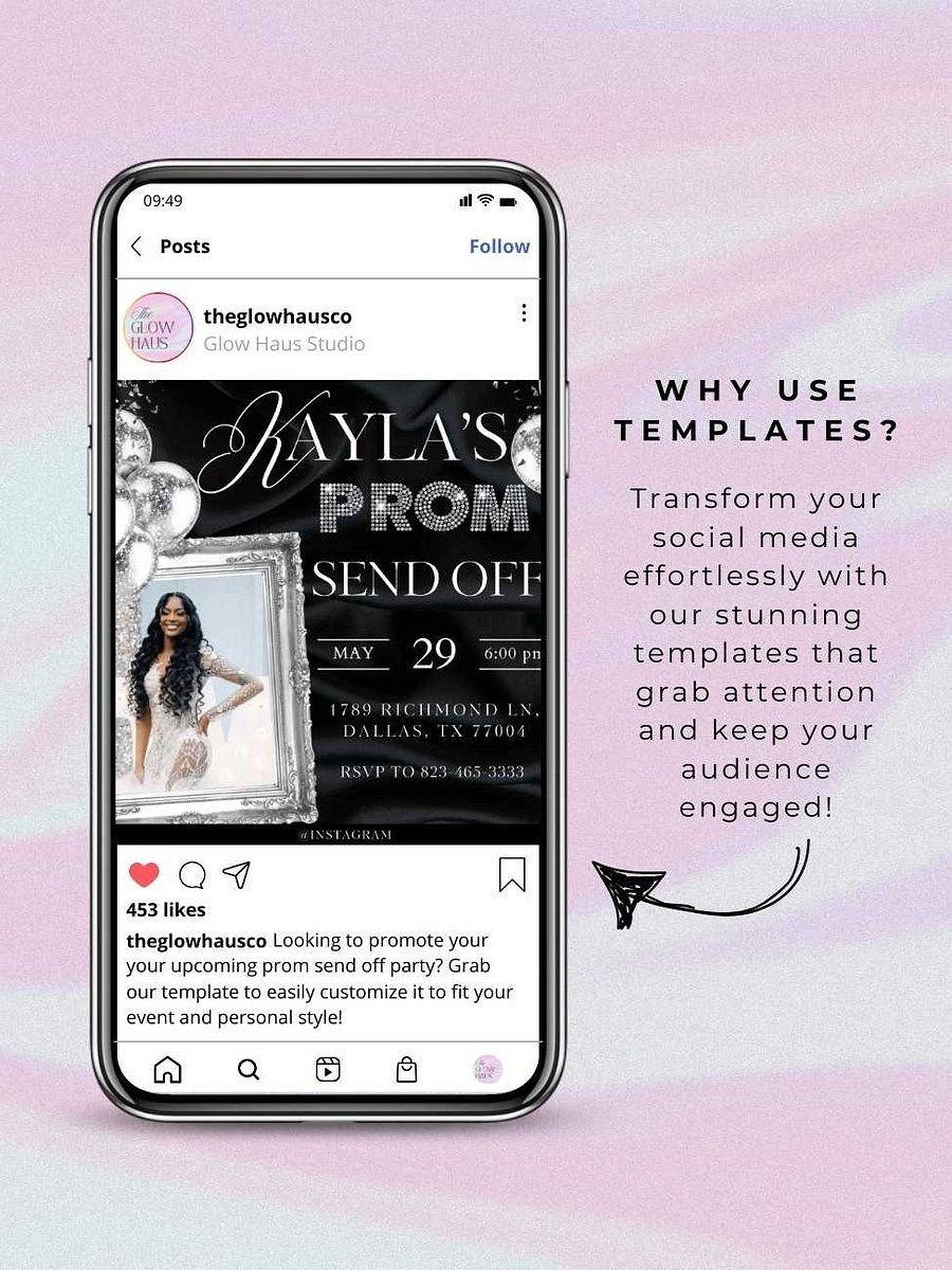 Prom Send Off Celebration Event Flyer - Customizable Canva Template product image (2)
