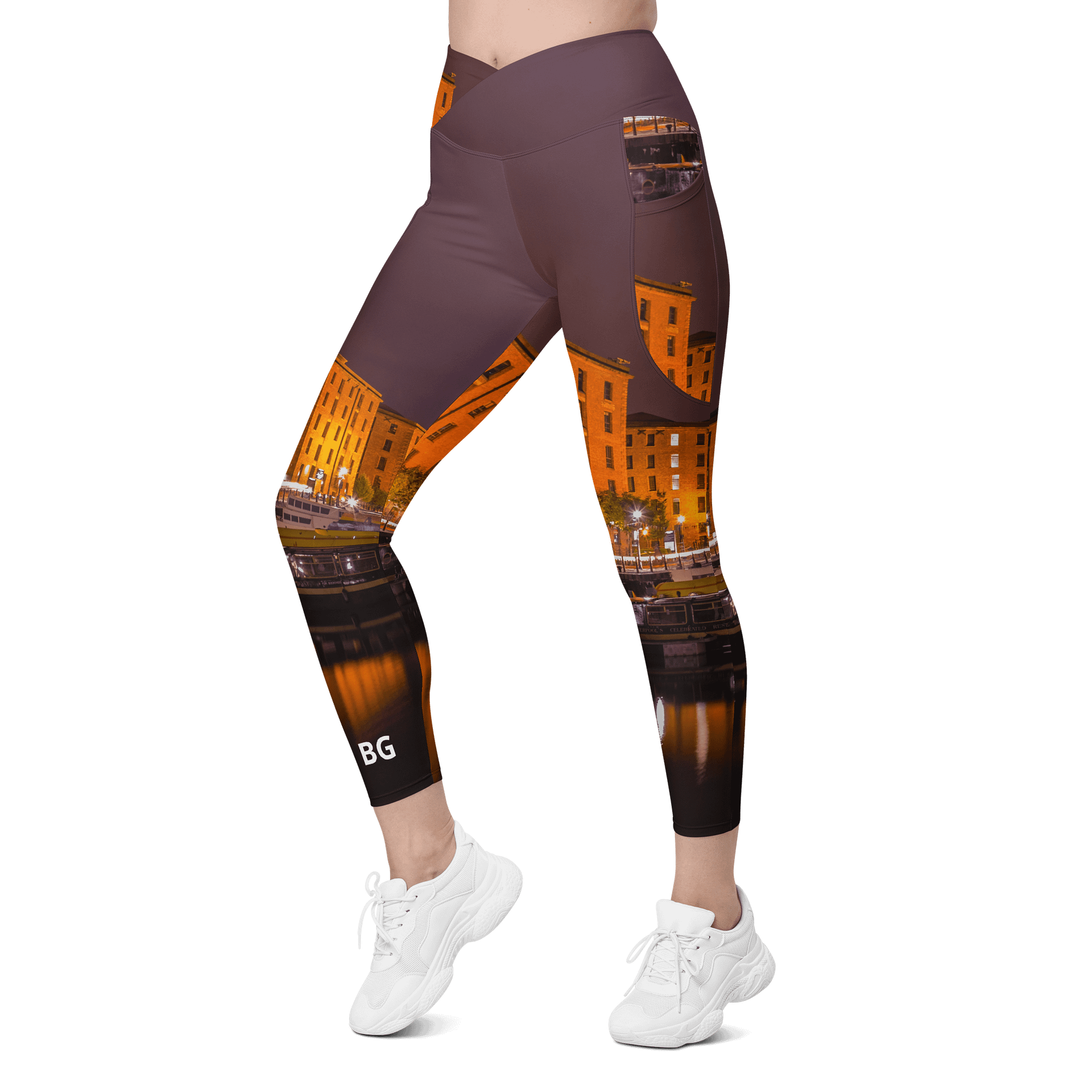 'Somewhere in the City' Crossover Leggings with Pockets product image (6)