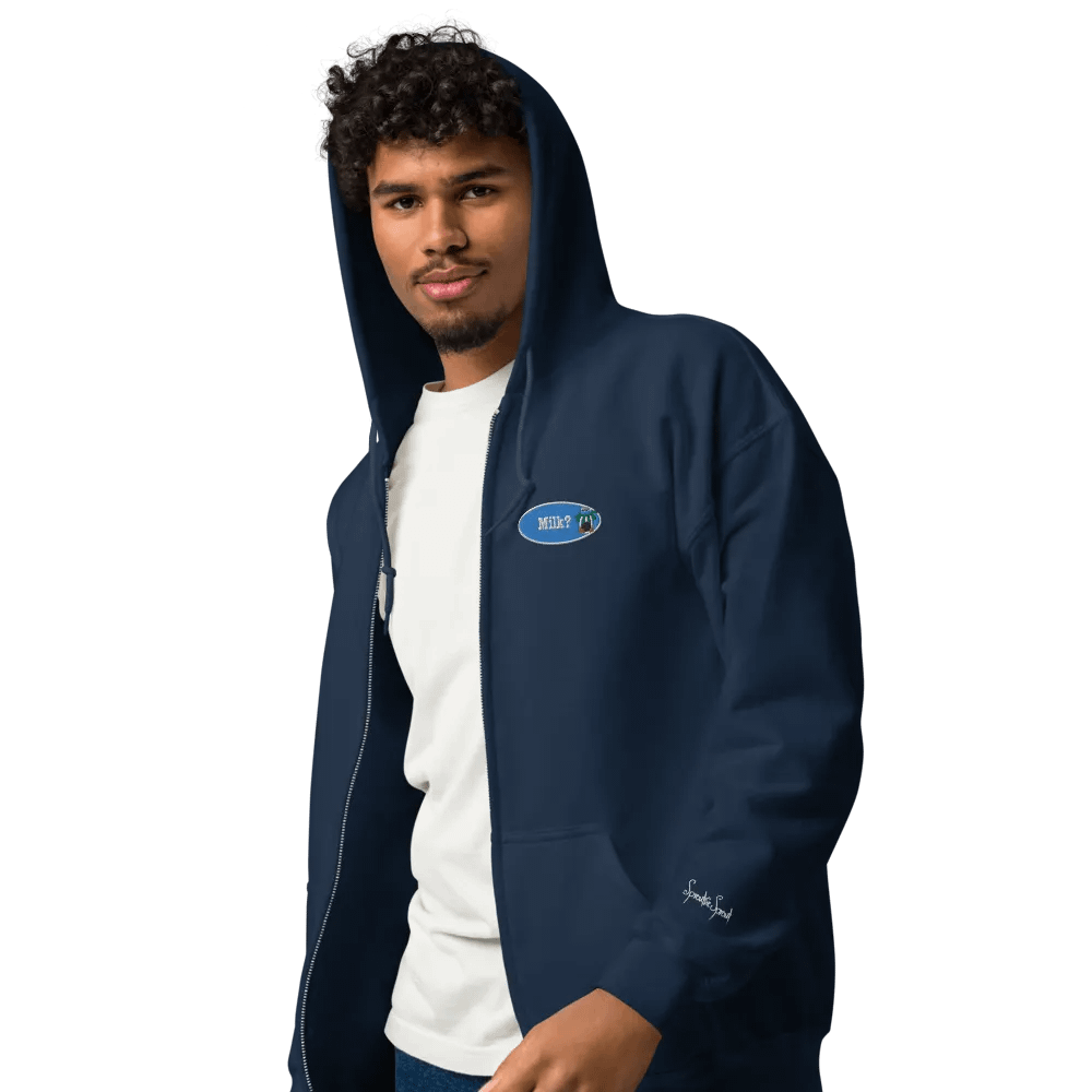 Milk? Zipped Hoodie - partly embroidered product image (20)