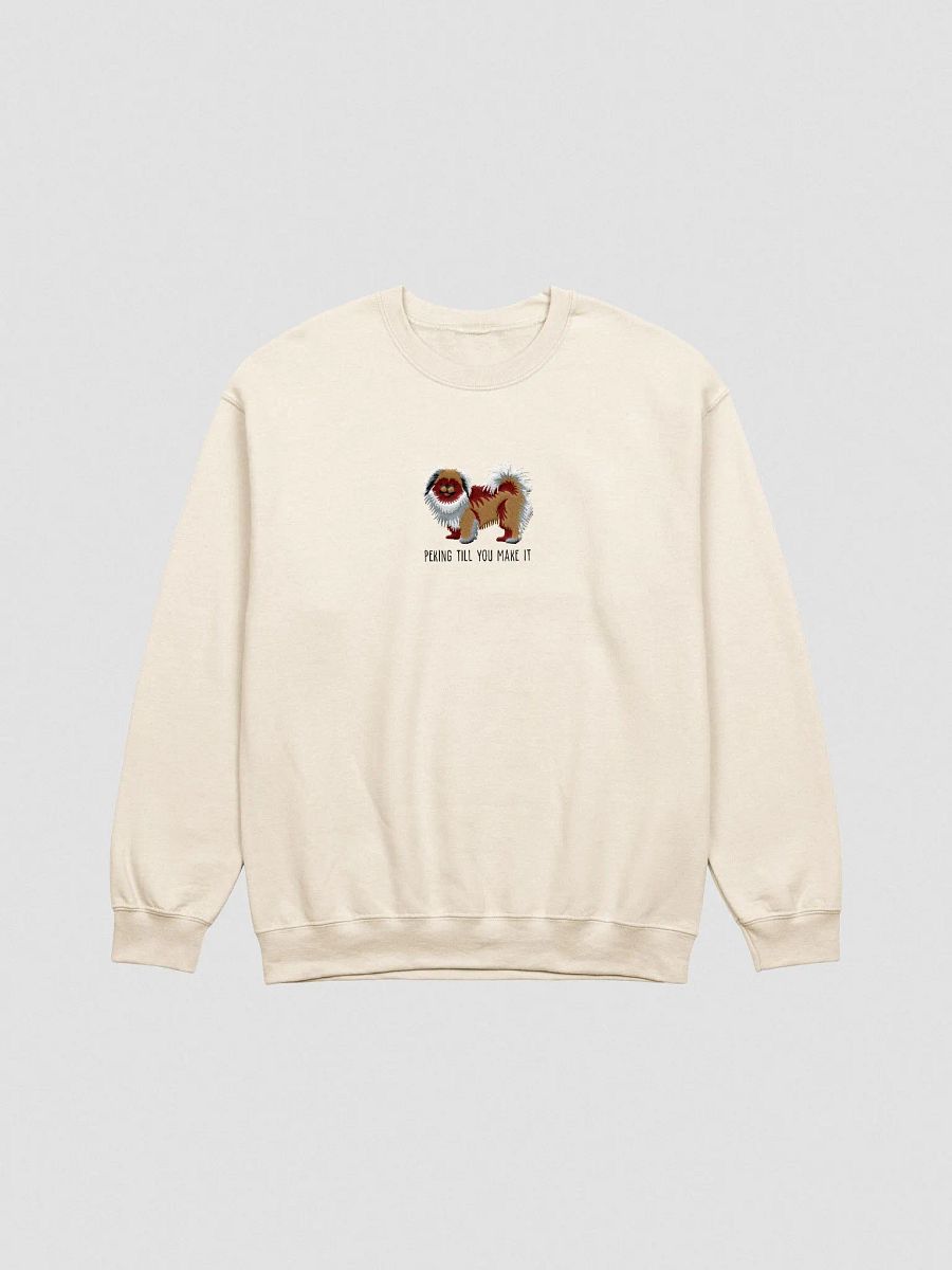 Peking Till You Make It Sweatshirt (Embroidered) of a Pekingese(Brown) product image (4)