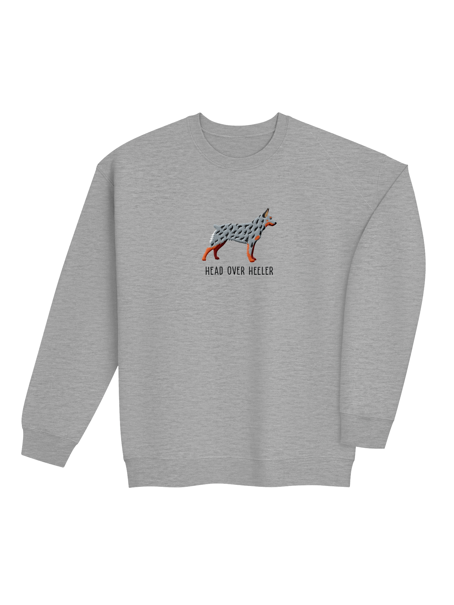 Head Over Heeler Sweatshirt (Embroidered) of an Australian Cattle Dog(Blue Heeler 2, Docked Tail) product image (20)