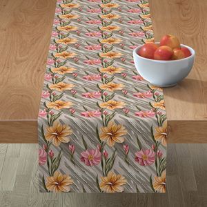 Seamless Pattern - Painted Flowers in Shades of Yellow and Pink on a Textured Khaki Background product image (8)