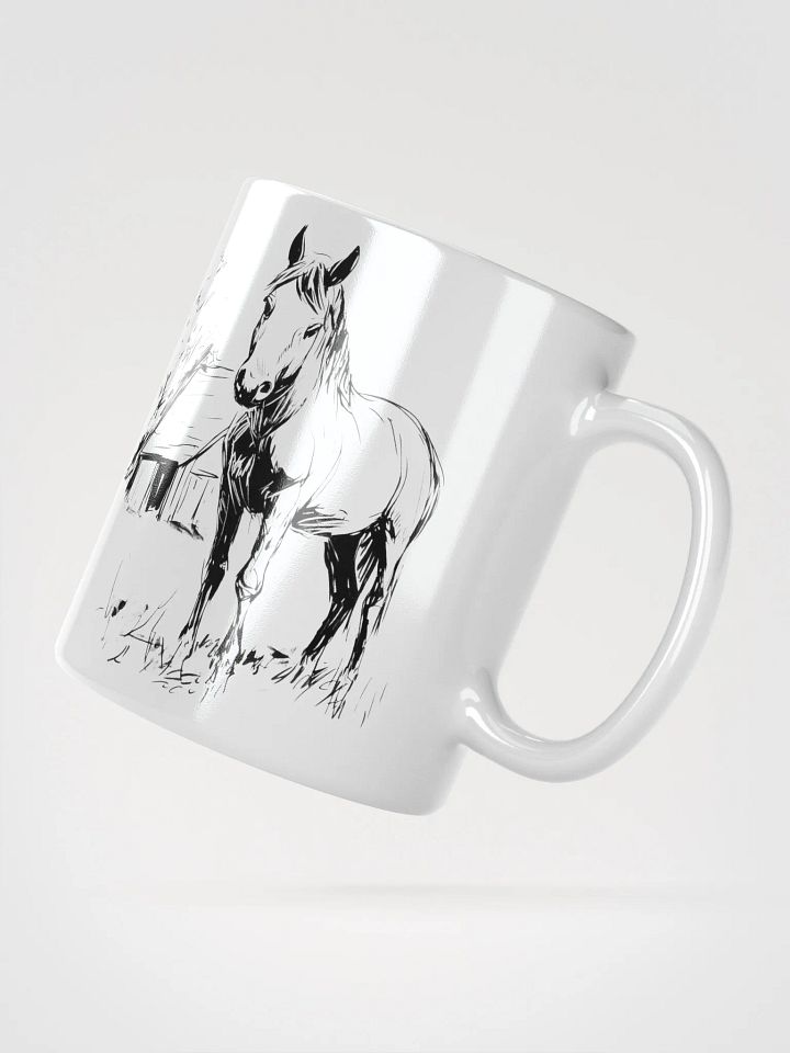 Pasture Morning – Horse & Barn Line Art Mug product image (4)