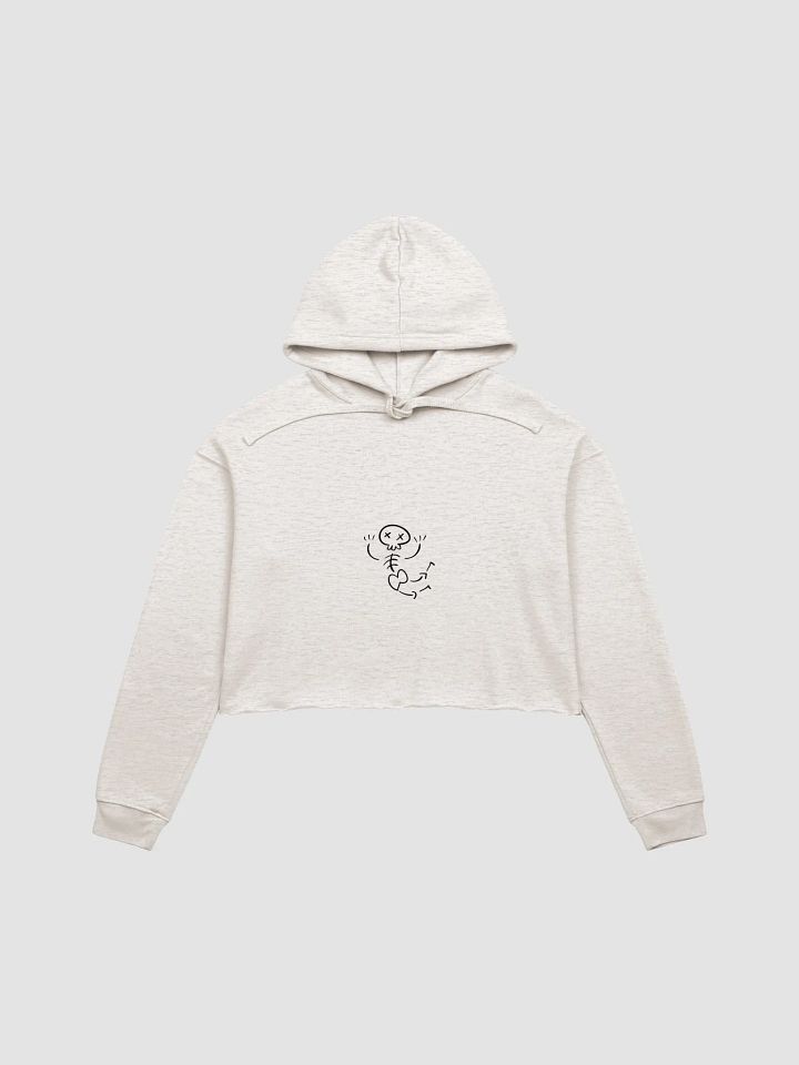 Sketched Cartoon Skeleton Crop Hoodie product image (1)