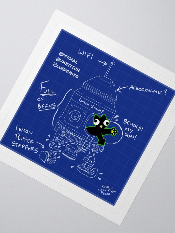 Sticker - DerpCat II Rocket Blueprint product image (5)