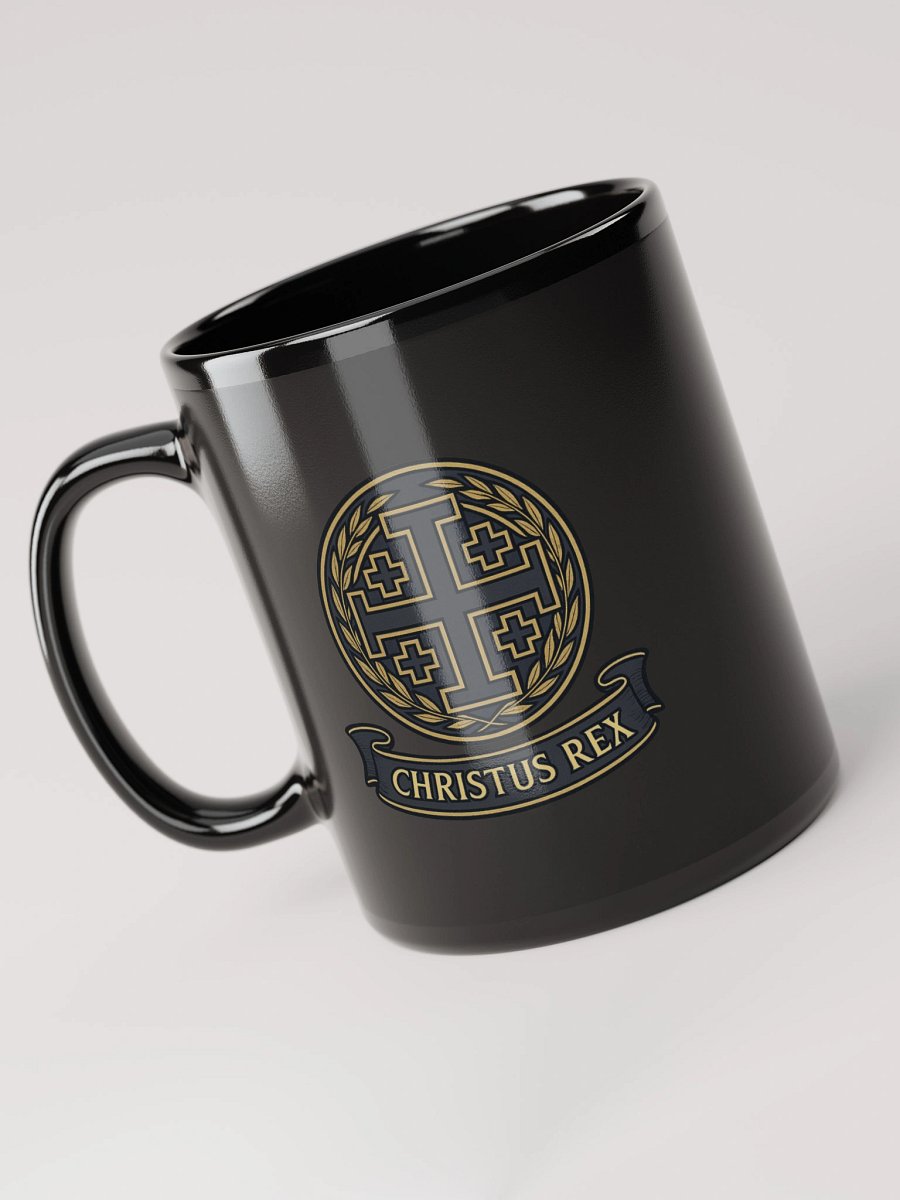 Jerusalem Cross Christus Rex mug black product image (3)