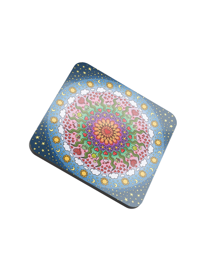 Dango Valentines Mandala - Glossed Cork Coaster product image (2)