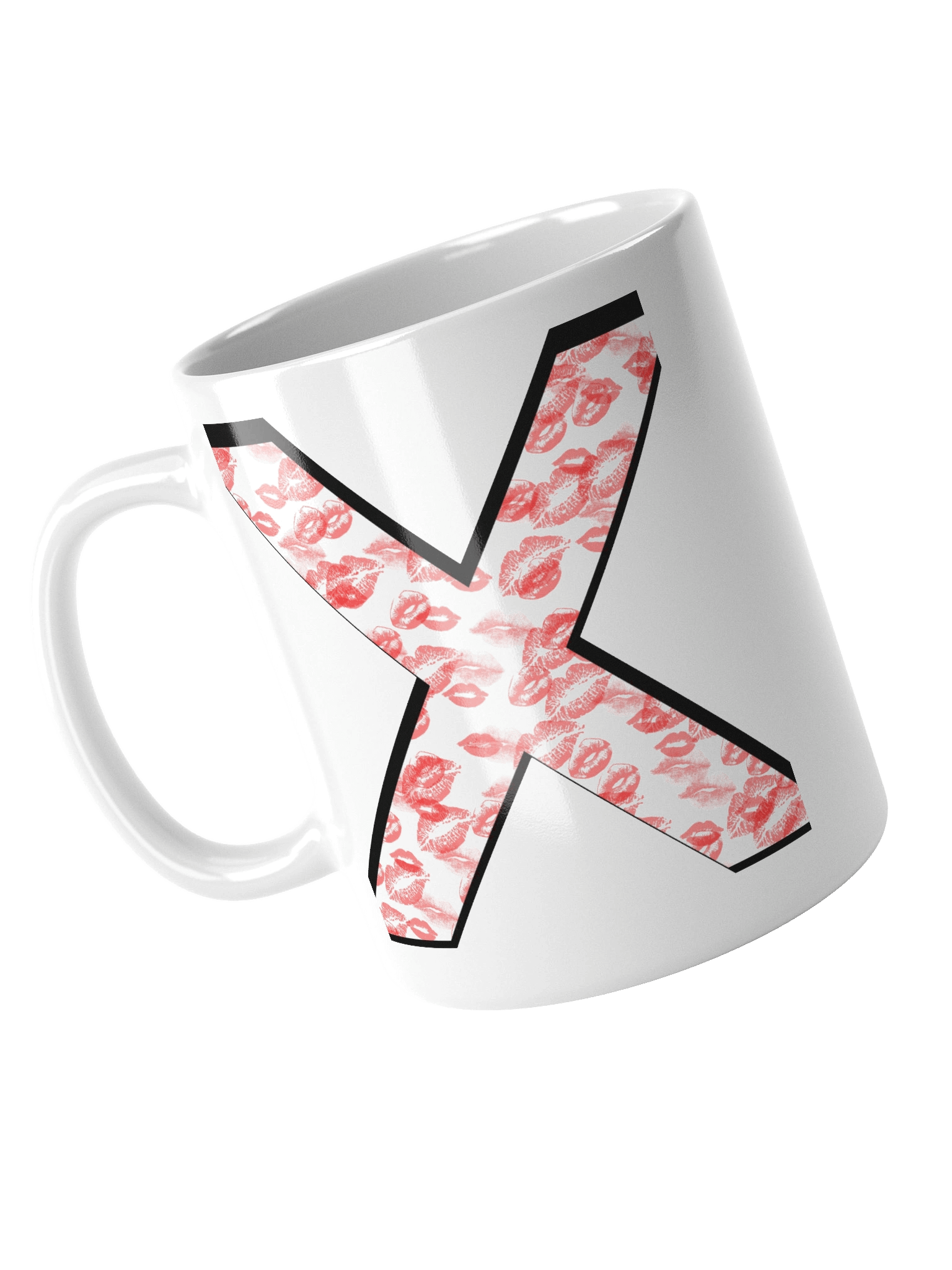 White X Red Lipstick Kisses | Glossy White Mug product image (7)
