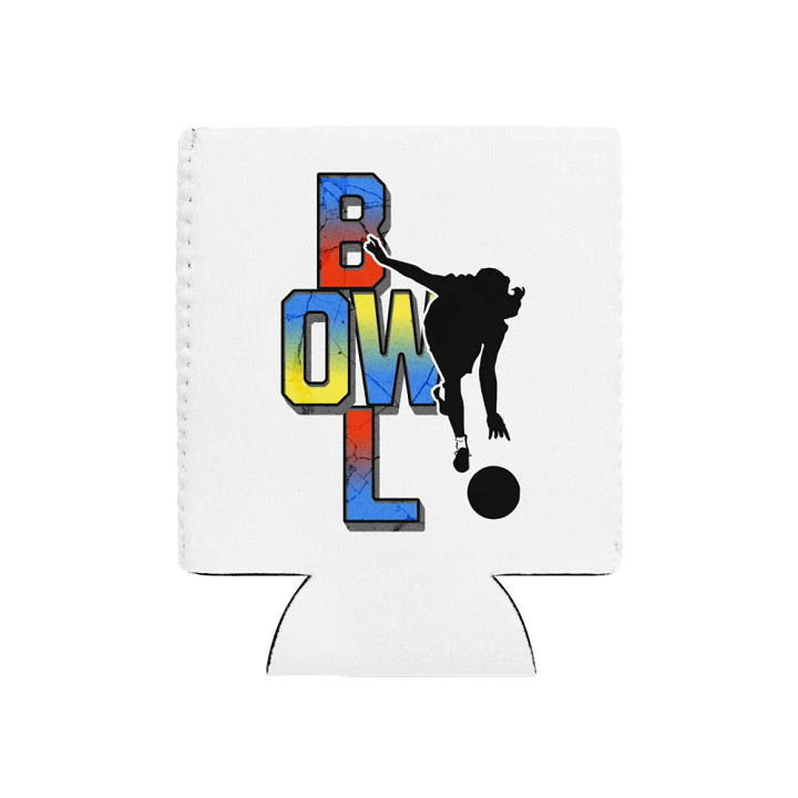 Bowl Woman Strike Silhouette Coozie Can Cooler product image (1)