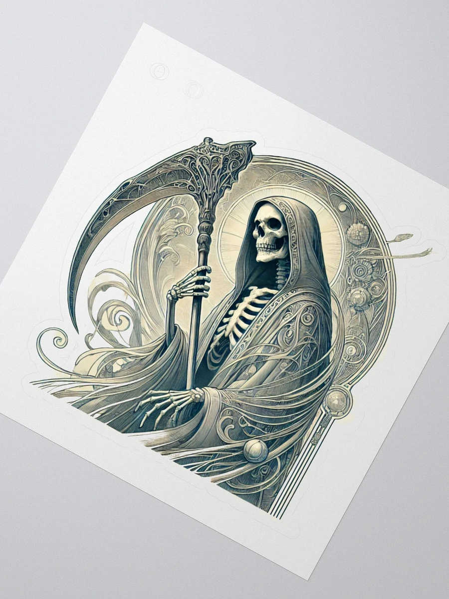 Art Nouveau Grim Reaper Vinyl Sticker – Elegant Gothic Décor product image (2)