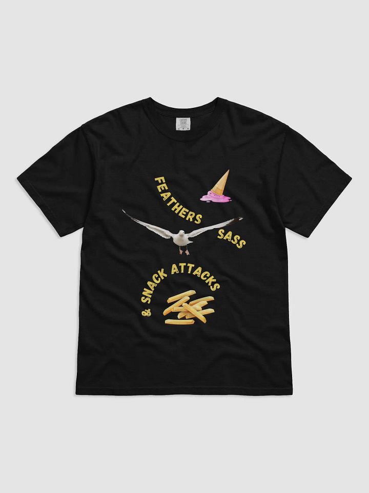 Heavy weight T-shirt: Feathers, Sass & Snack Attacks product image (3)