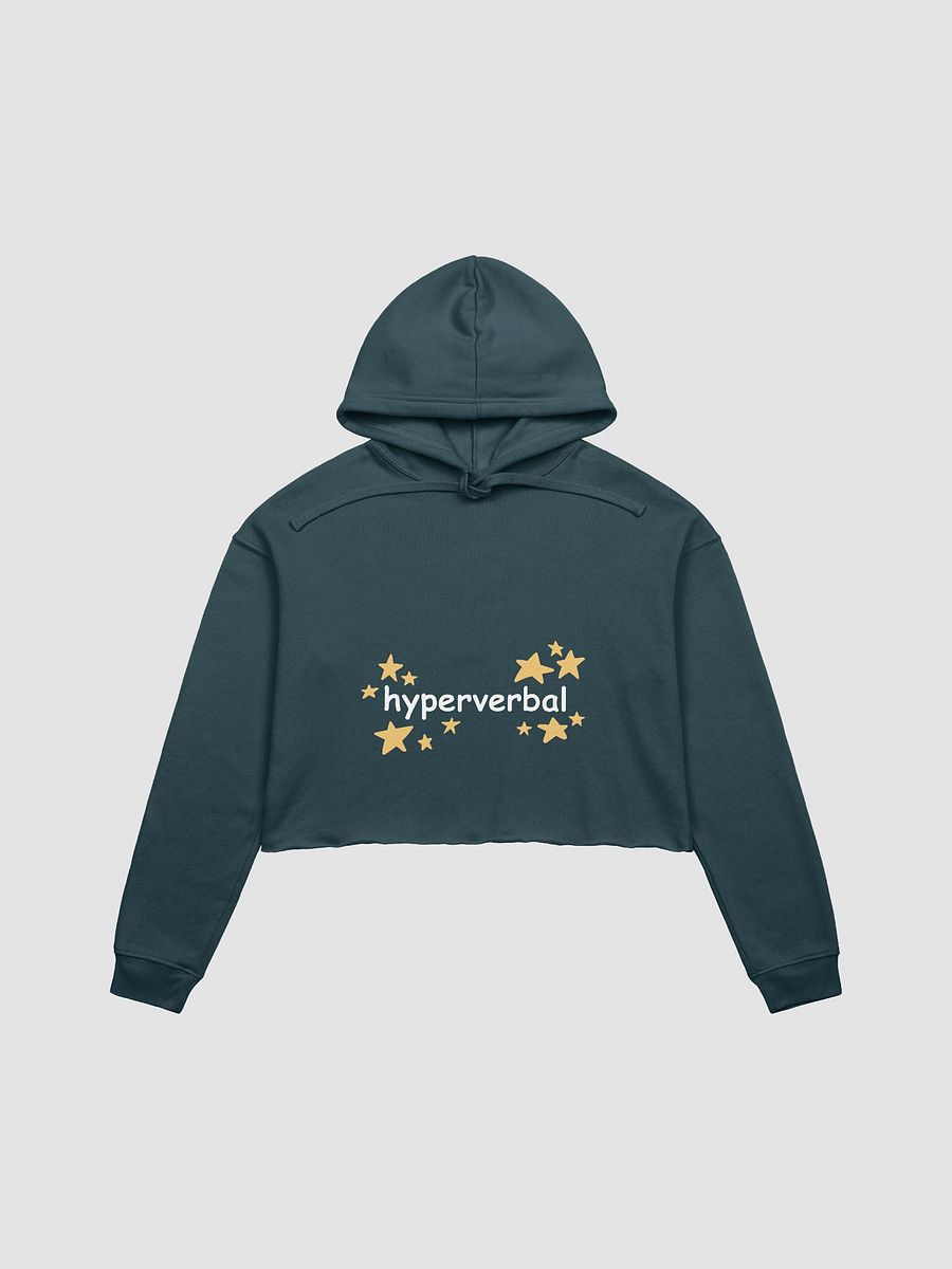 hyperverbal (comic sans with stars) fleece crop hoodie product image (1)