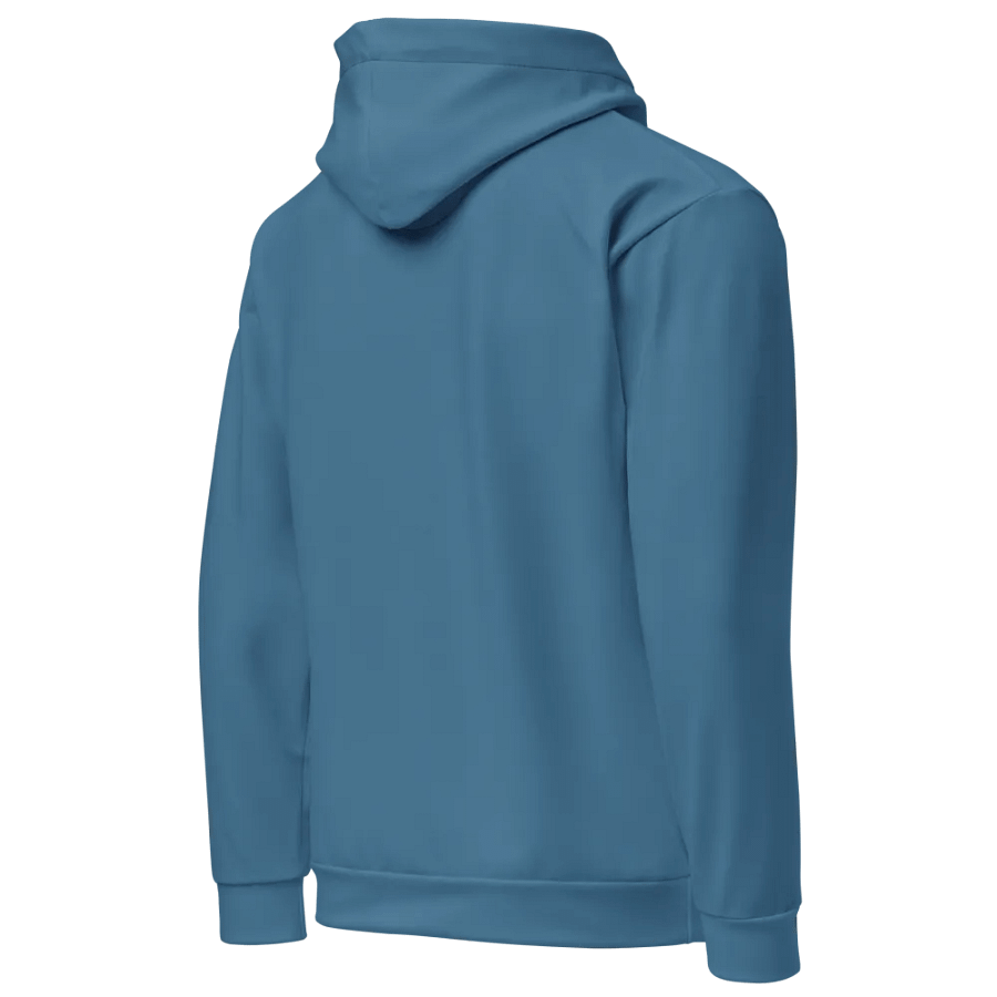 Plain Medium Blue True Summer Unisex Recycled Polyester Heavyweight Premium Hoodie by Treasure Pie product image (4)