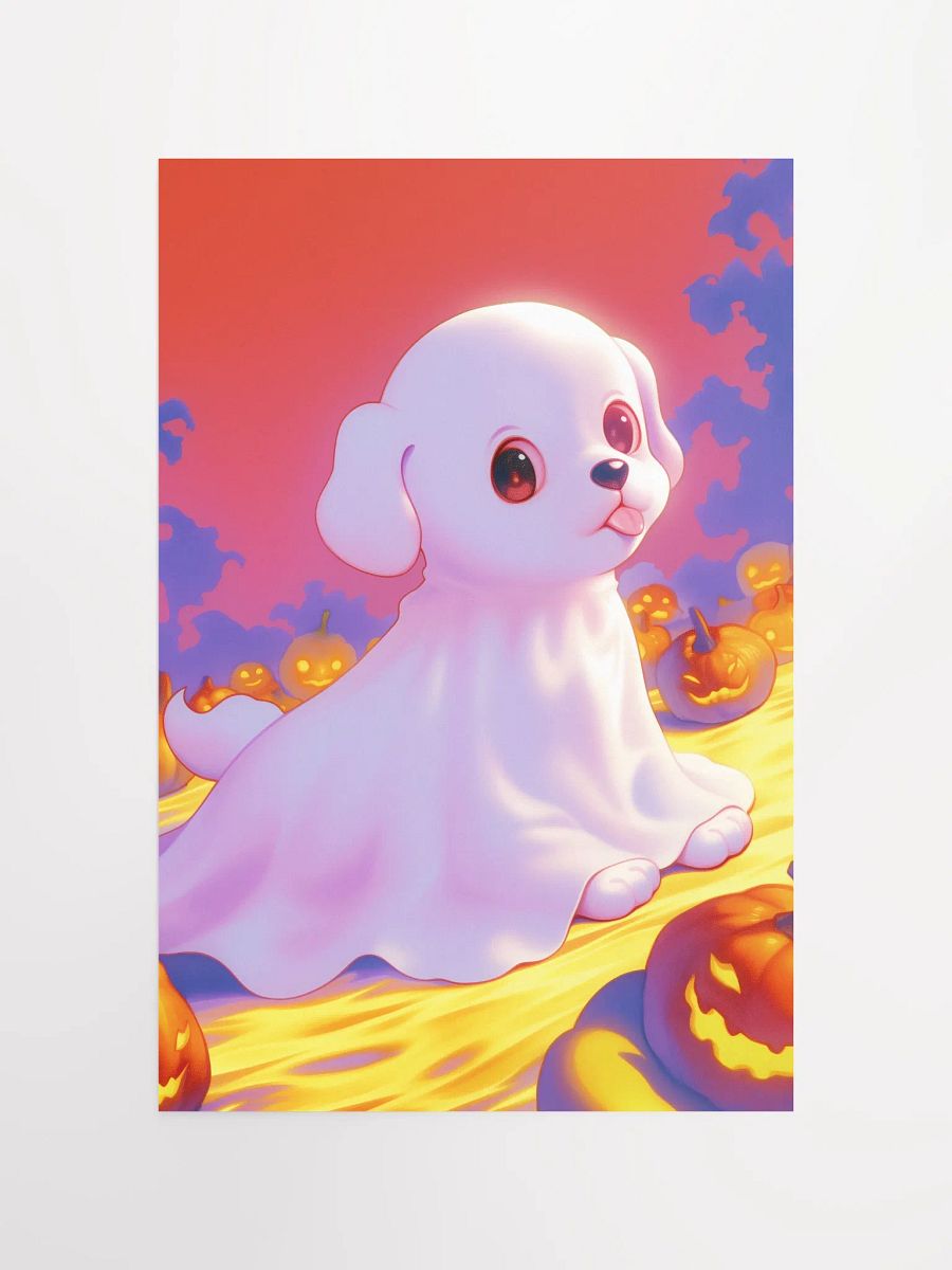 Whimsical Puppy and Pumpkin Lanterns Poster product image (4)