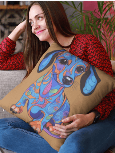 Psychedelic Dachshund #1 - Pillow product image (2)