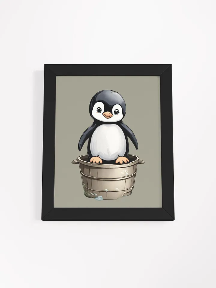 Cheerful Penguin Bucket Framed Poster product image (3)