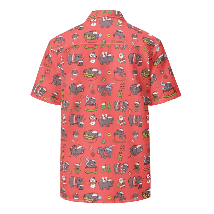 MOODENG'S RED CHRISTMAS HAWAIIAN SHIRT! product image (3)